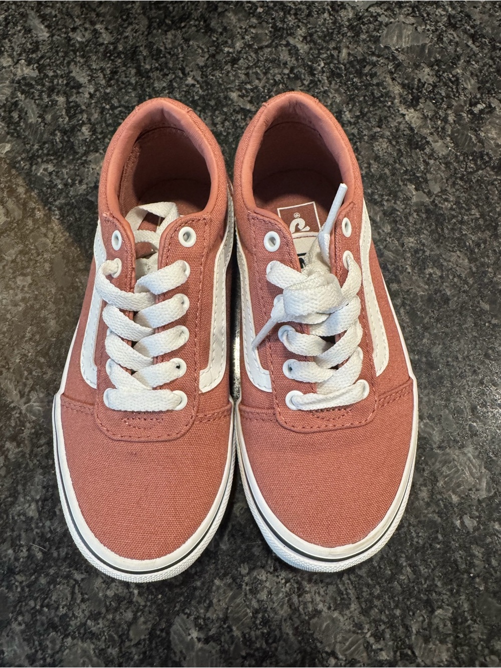 Vans Low-Top Canvas Sneakers in Dusty Rose with White Accents